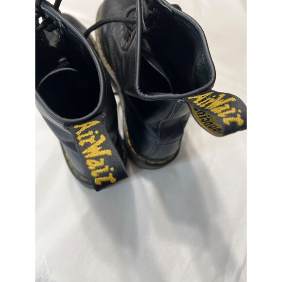 Dr Martens 1460 Black Leather 8-Eye Boots Mens 9 Womens 10 AirWair Sole 42 - Picture 2 of 10